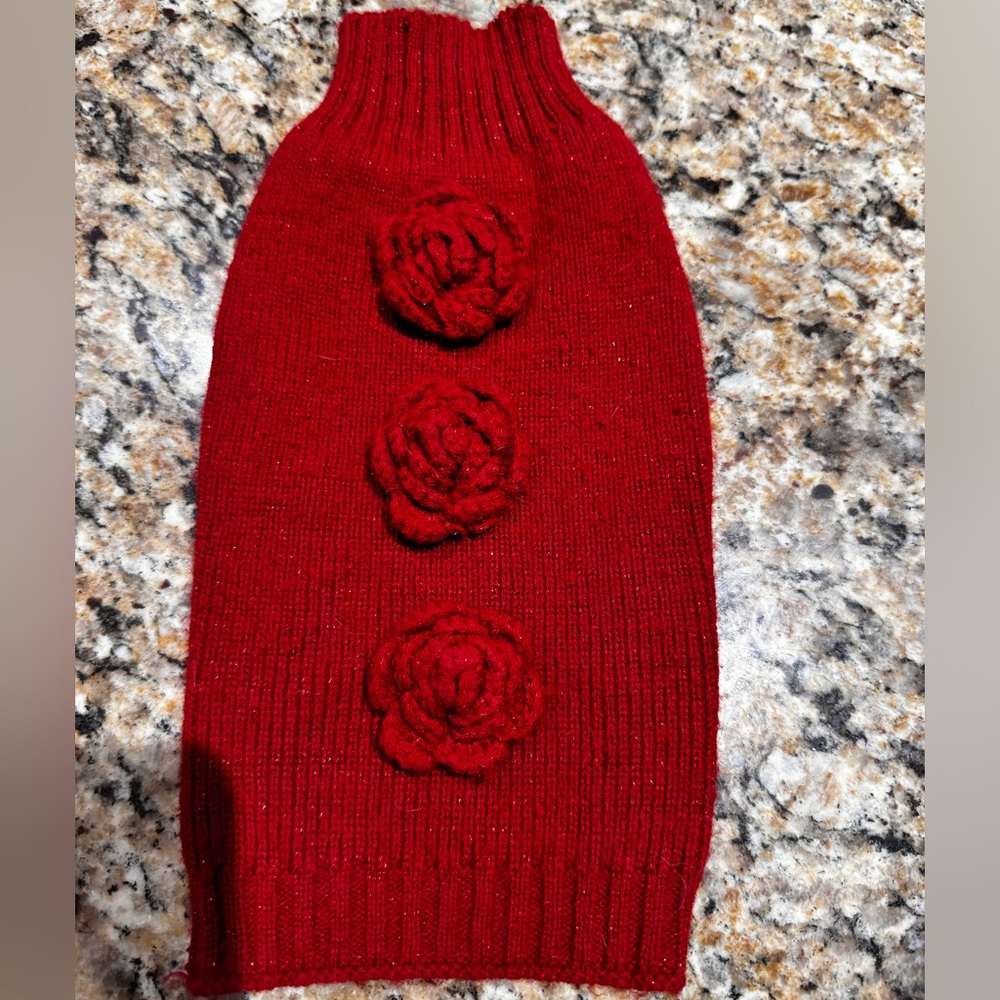 Red sparkling glamour to the bone puppy dog sweater size extra small